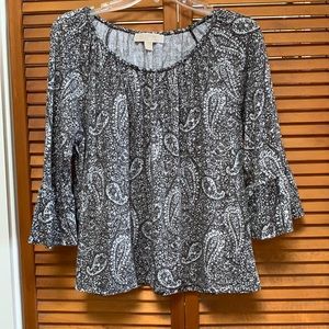 Michael Kors Top Size L Paisley Black and White